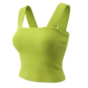Noble U Neon Green Women’s Knit Tank Crop Top